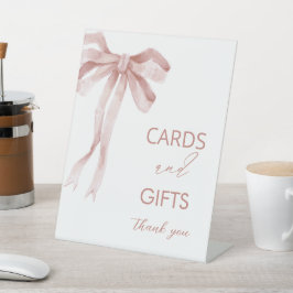 Wasserfarbe Elegante Bow Ribbon Babyduschkarten a Sockelschild