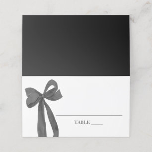 Wasserfarbe Elegante Coquette Black Bow Platzkarte