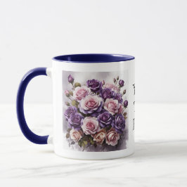 Wasserfarbe Elegante Dark Violet Rose Blume Tasse