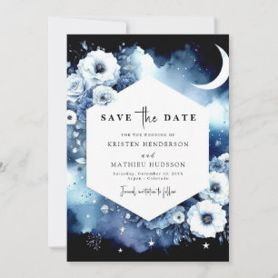 Wasserfarbe Elegante Hochzeit bei Mondschein Save The Date