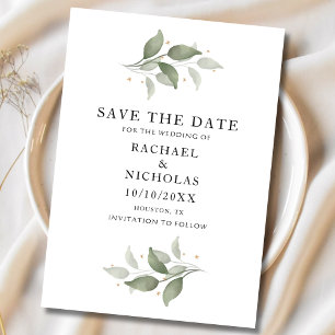 Wasserfarbe Elegante Hochzeit ohne Foto Save The Date