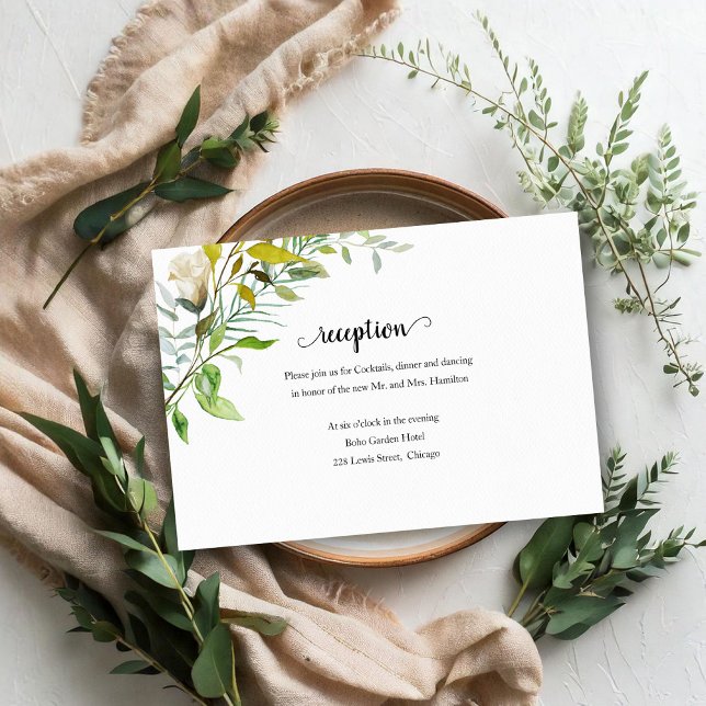 Wasserfarbe Elegante Landschaft Hochzeitsempfang RSVP Karte (Von Creator hochgeladen)
