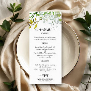 Wasserfarbe Elegante Landschaft Hochzeitsmenü Menükarte