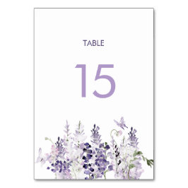 Wasserfarbe Elegante Lilac Blume Tischnummer