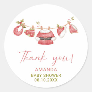 Wasserfarbe Elegante Little Star Santa Baby Dusche Runder Aufkleber