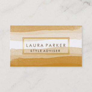 Wasserfarbe Elegante Minimal Subtile Braun Spritze Visitenkarte