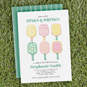 Wasserfarbe Elegante Pickleball Zum Geburtstag Ein Einladung