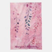 Wasserfarbe Elegante Weinberge mit rosa Hintergrun