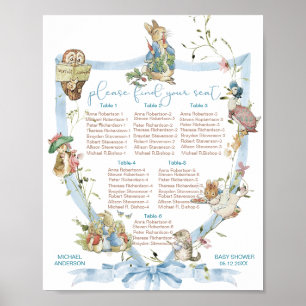 Wasserfarbe Elegante Wildblume Peter Rabbit baby s Poster
