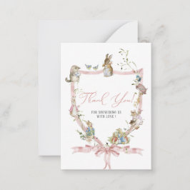 Wasserfarbe Elegante WildblumePeter Rabbit Baby s Mitteilungskarte