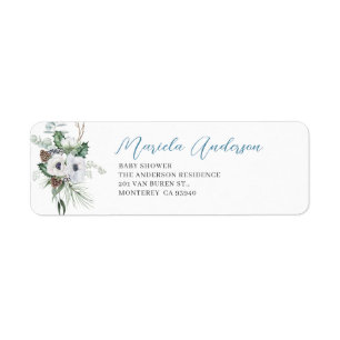 Wasserfarbe Elegante Winter Anemones Blume Baby sh