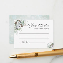 Wasserfarbe Elegante Winter Anemones Blume Bridal Begleitkarte