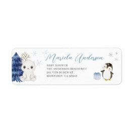 Wasserfarbe Elegante Winter arktische Tiere Babysh
