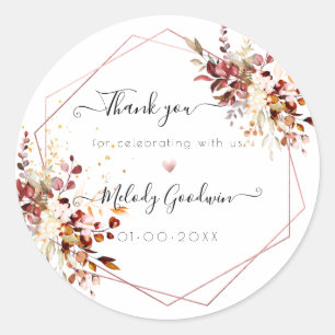 Wasserfarbe Eleganter Fall Eukalyptus Vielen Dank Runder Aufkleber