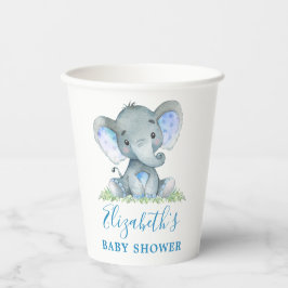 Wasserfarbe Elephant Baby Dusche Blau Pappbecher