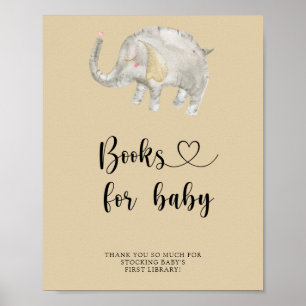 Wasserfarbe Elephant Ballon - Bücher für das Baby Poster