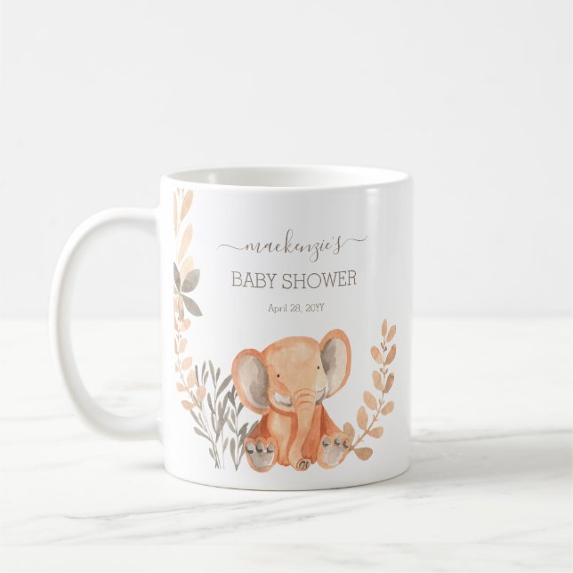 Wasserfarbe Elephant Boho Safari Gastgeschenk Kaffeetasse (Links)