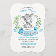 Wasserfarbe Elephant Boy Baby Dusche