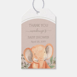 Wasserfarbe Elephant Safari Babydusche Geschenkanhänger