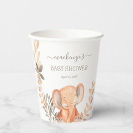 Wasserfarbe Elephant Safari Babydusche Pappbecher