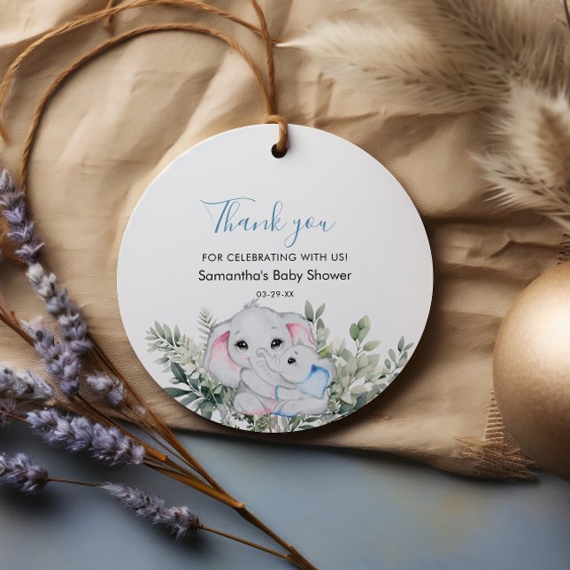 Wasserfarbe Elephant Vielen Dank für Ihre Unterstü Geschenkanhänger (Von Creator hochgeladen)