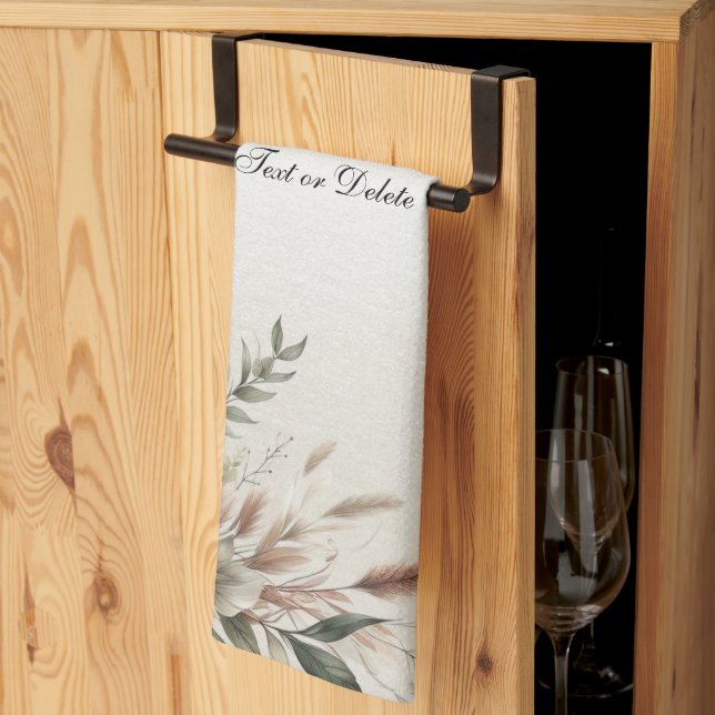 Wasserfarbe Elfenbeinblau Blumen Küchenwäsche Hand Geschirrtuch (Drittel gefaltet)