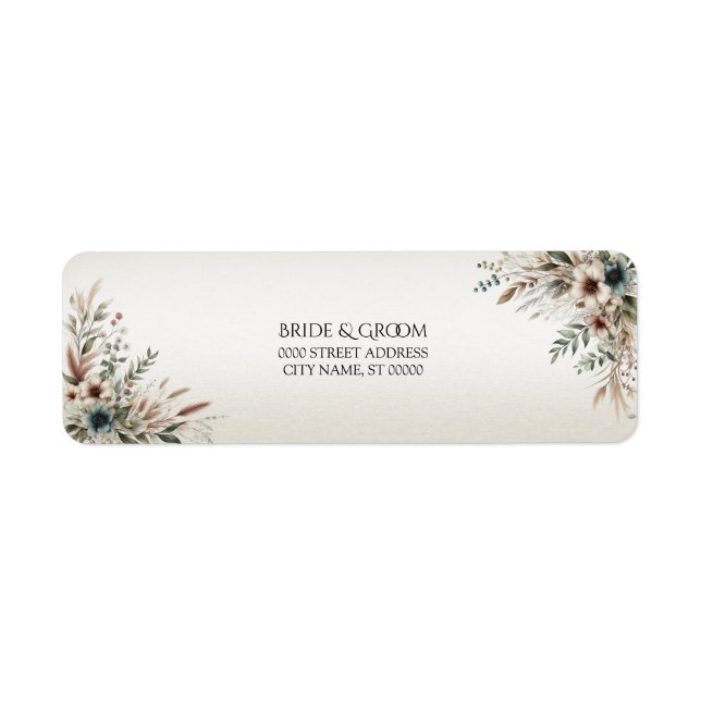 Wasserfarbe Elfenbeinblumen Rücksendeadresse (Vorne)