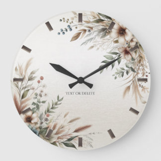 Wasserfarbe Elfenbeinblumen Uhr Wall Clock