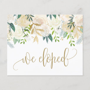Wasserfarbe Elfenbeinerde und Rose Elopement Card