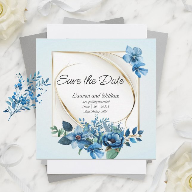 Wasserfarbe Emery Floral Save the Date (Von Creator hochgeladen)