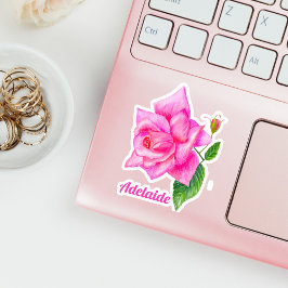 Wasserfarbe Englisch Rose Personalisiert Name Aufkleber