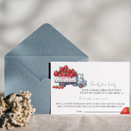 Wasserfarbe Erdbeerbücher für Babydusche Einladung