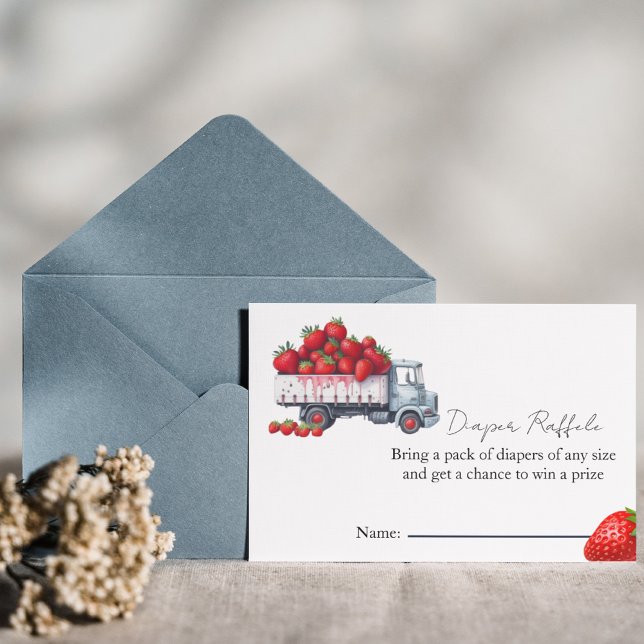 Wasserfarbe Erdbeerdiapier Tombola Babydusche Einladung (Von Creator hochgeladen)