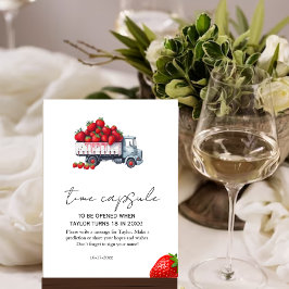 Wasserfarbe Erdbeere Babydusche Zeitkapsel Poster