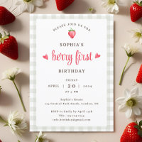 Wasserfarbe Erdbeere Berry Erster Geburtstag