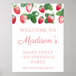 Wasserfarbe Erdbeere Berry Sweet Geburtstag Willko Poster