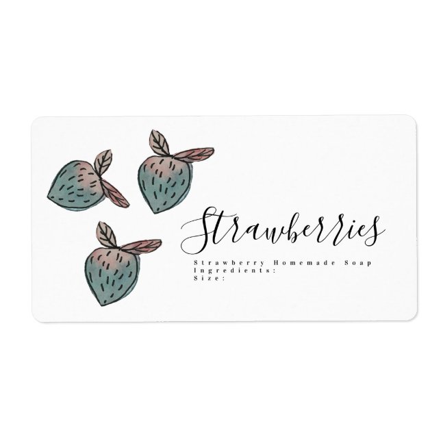 Wasserfarbe Erdbeere Doodle Rosa blaue Seife (Vorne)