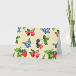 Wasserfarbe Erdbeere Himbeere Muster Currant Karte
