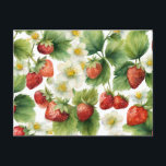 Wasserfarbe Erdbeeren Blume Obst und Erdbeeren Postkarte<br><div class="desc">Erdbeerfruchtmuster</div>