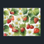 Wasserfarbe Erdbeeren Blume Obst und Erdbeeren Postkarte<br><div class="desc">Erdbeerfruchtmuster</div>