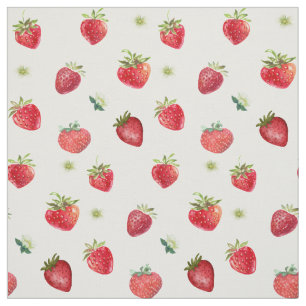 Wasserfarbe Erdbeeren Blume Obst und Erdbeeren Stoff