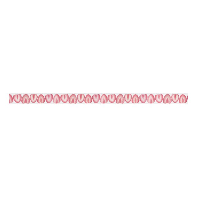 Wasserfarbe Erdbeeren Scheiben Sommer Ripsband (Vorderseite)