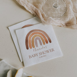 Wasserfarbe Erde Tone Boho Rainbow Baby Dusche Serviette