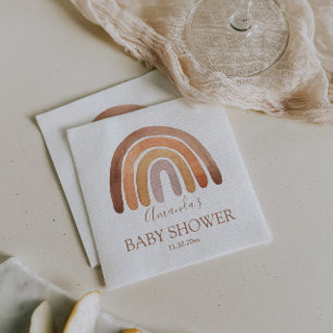 Wasserfarbe Erde Tone Boho Rainbow Baby Dusche Serviette