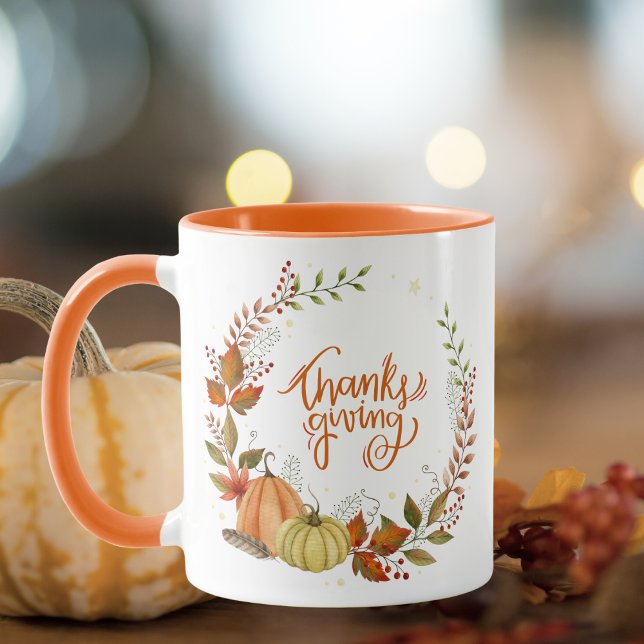 Wasserfarbe Erntedank Pumpkins Tasse (Von Creator hochgeladen)