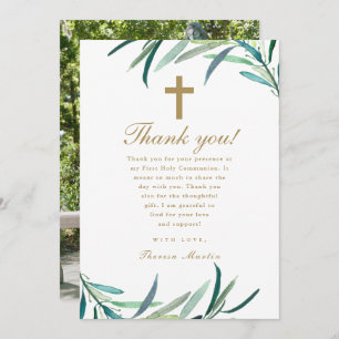 Wasserfarbe Erste heilige Kommune Foto Vielen Dank Ankündigung