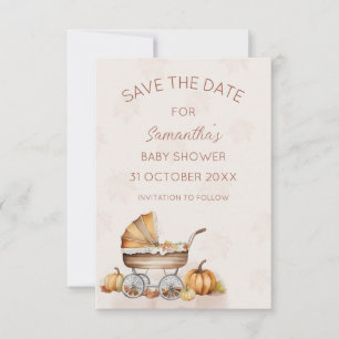 Wasserfarbe Fall Pumpkin Baby Dusche Save the Date Einladung