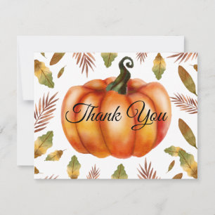 Wasserfarbe Fall Pumpkin Orange Danke Karte