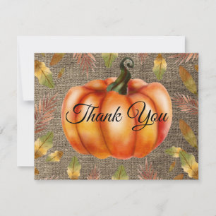 Wasserfarbe Fall Pumpkin Orange Danke Karte