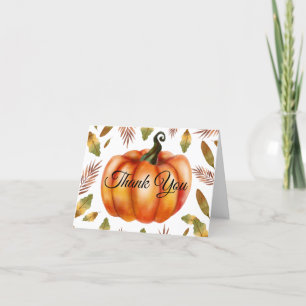 Wasserfarbe Fall Pumpkin Orange Danke Karte